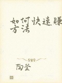 如何快速赚到钱方法