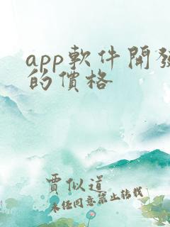 app软件开发的价格