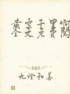 黄云千里啊小说全文免费阅读