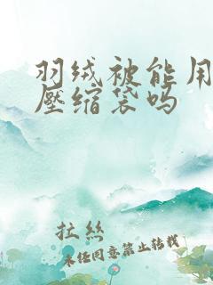 羽绒被能用真空压缩袋吗
