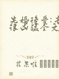 先婚后爱:老公很凶猛全文小说免费阅读全文