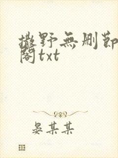 撒野无删节笔趣阁txt