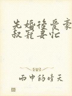 先婚后爱豪门大叔宠妻忙