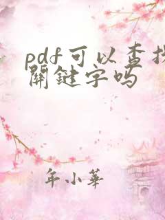 pdf可以查找关键字吗