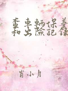 查车辆保养记录和出险记录的软件