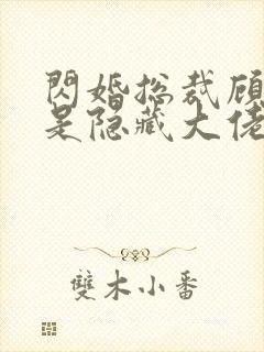 闪婚总裁顾太太是隐藏大佬短剧免费观看