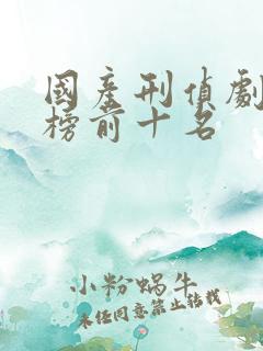 国产刑侦剧排行榜前十名