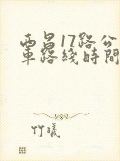 西昌17路公交车路线时间表