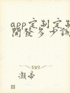 app定制定制开发多少钱