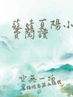 苏晴夏阳小说免费阅读