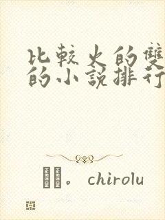 比较火的双男主的小说排行榜