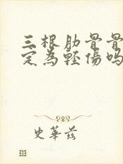 三根肋骨骨折能定为轻伤吗