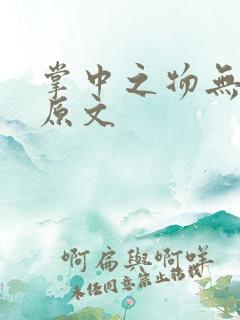 掌中之物无删减原文