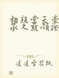 相亲当天豪门继承人就领证