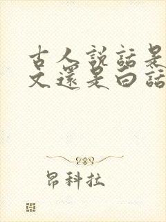 古人说话是文言文还是白话文