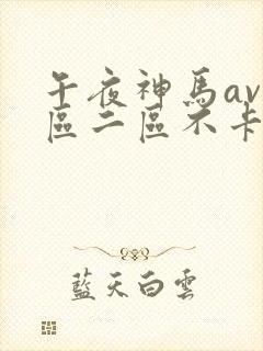 午夜神马av一区二区不卡