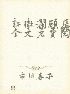 许微澜顾辰小说全文免费阅读