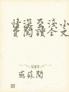 情深至浅小说免费阅读全文
