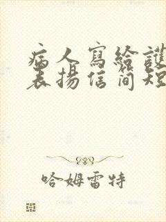 病人写给护士的表扬信简短