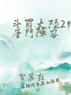 斗罗大陆2绝世唐门阵容