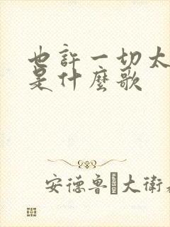 也许一切太完美是什么歌