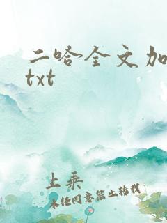 二哈全文加番外txt