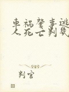 车祸肇事逃逸致人死亡判几年