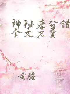 神秘老公错嫁妻全文免费