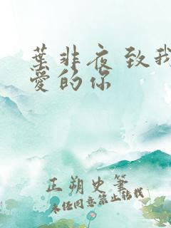 叶非夜 致我最爱的你