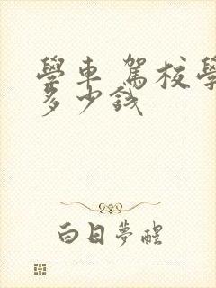 学车 驾校学费多少钱