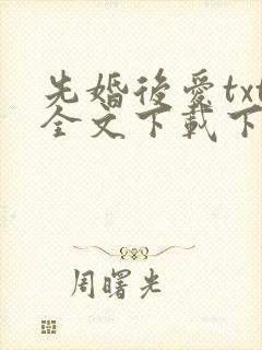 先婚后爱txt全文下载下载