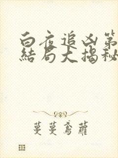 白夜追凶第二季结局大揭秘