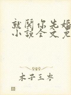 就哄你先婚后爱小说全文免费阅读