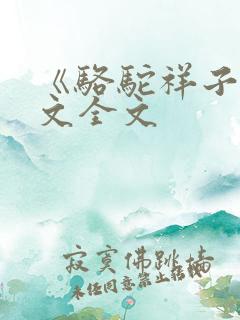 《骆驼祥子》原文全文