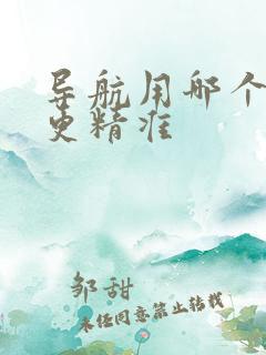 导航用哪个地图更精准