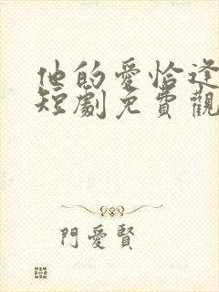 他的爱恰逢其时短剧免费观看全集