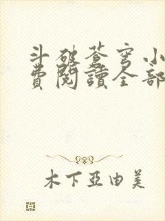 斗破苍穹小说免费阅读全部无弹窗