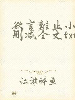 欲言难止小说无删减全文txt