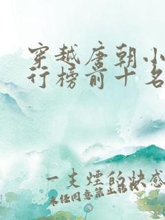 穿越唐朝小说排行榜前十名完结篇