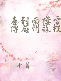 春到南楼雪尽处傅庭州苏枝夏小说