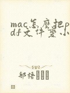 mac怎么把pdf文件变小