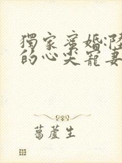 独家蜜婚:陆少的心尖宠妻小说