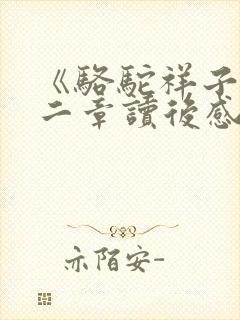 《骆驼祥子》第二章读后感