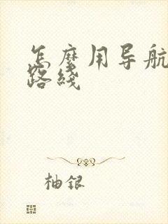 怎么用导航规划路线