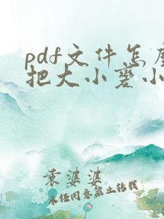 pdf文件怎么把大小变小