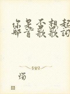 你是否想起我是哪首歌歌词