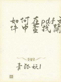 如何在pdf文件中查找关键字