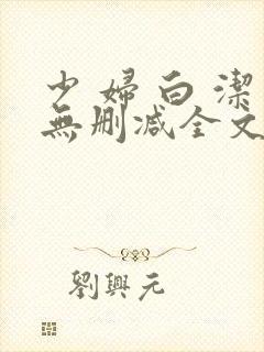 少 妇 白 洁无删减全文阅读