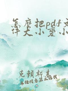 怎么把pdf文件大小变小一点