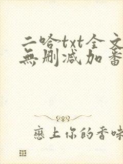 二哈txt全文无删减加番外